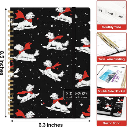 Planner 2026-2027, Jul 2026-Jun 2027 Academic Monthly & Weekly Planner - Colors B
