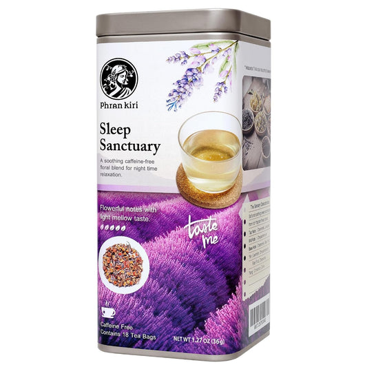 Sleep Sanctuary by Phran kiri - Caffeine-Free Herbal Tea Bags for Night Time Relaxation, Soothing Lavender & Chamomile Herbal Teas for a Cozy Evening Ritual, 18 Count (1.27 oz)