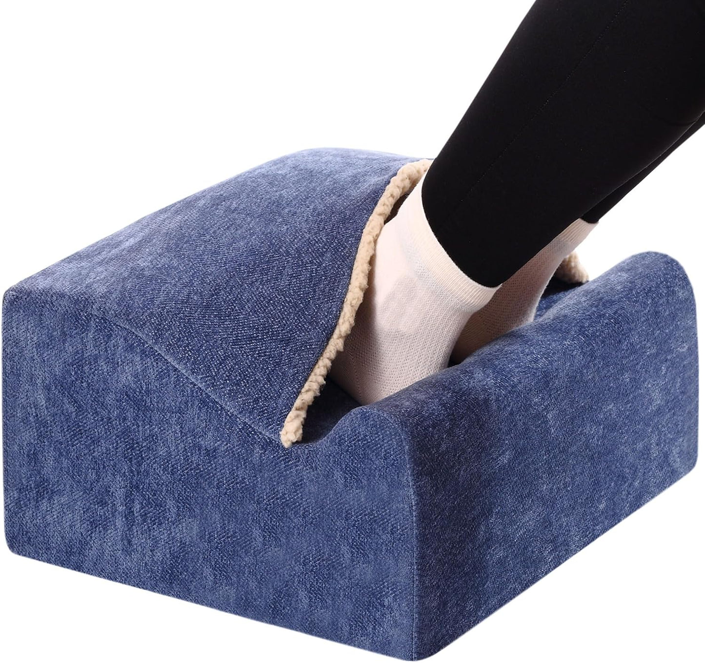 Work Foot Rest Under Desk,Comfort Foot Rest for Couch | Foot Rest For Under Desk at Work,At Soft Ergonomic Footrest,Support Foot Pillow,Heel Chair,Leg Elevation Pillow blue