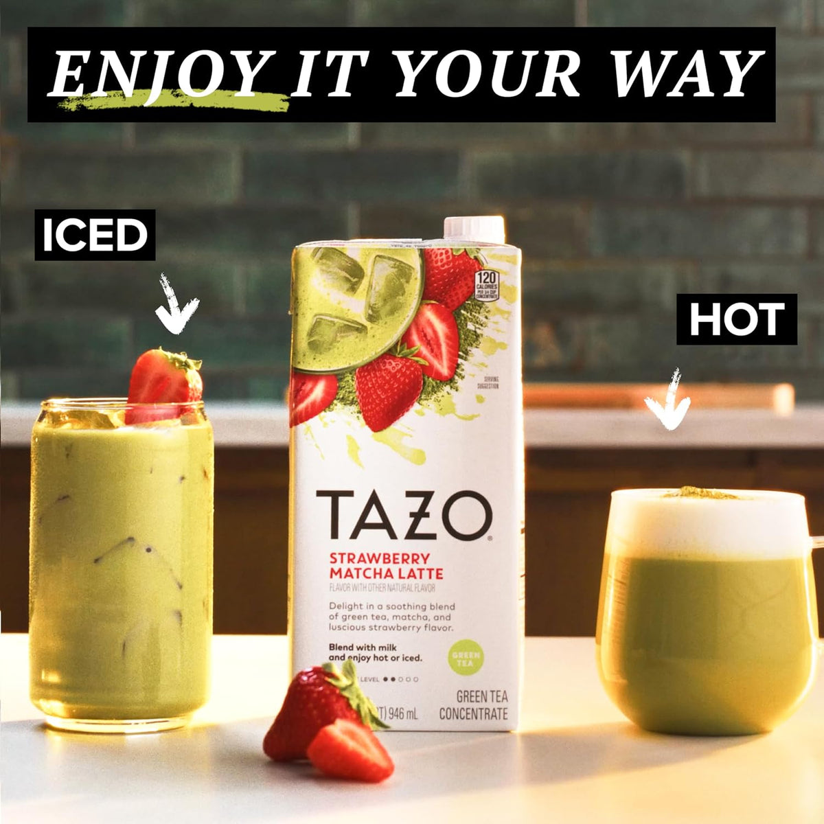 TAZO Skinny Chai Latte Concentrate, 32 oz Cartons, 2-Pack