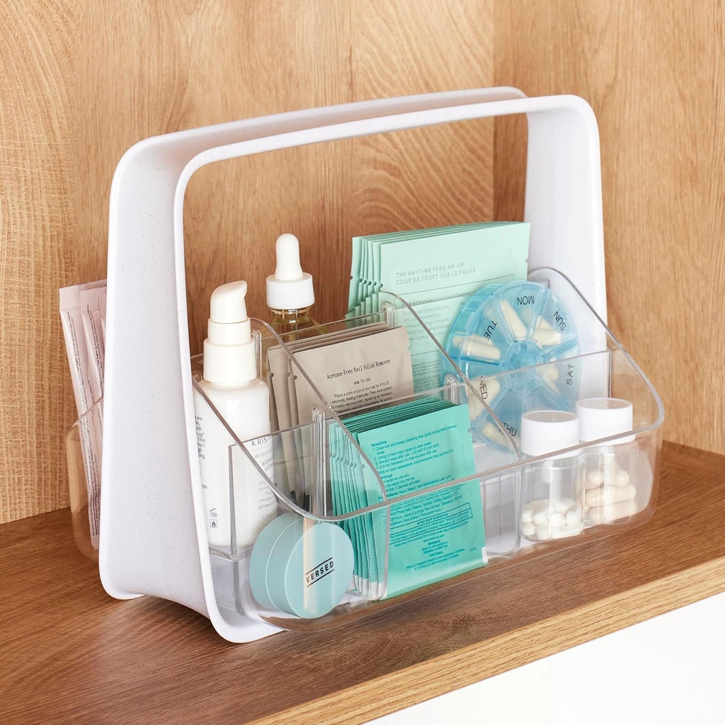 YouCopia TeaStand Tea Bag Organizer with Clear Removable Bins, Cabinet or Pantry Storage Caddy, 80-Bag