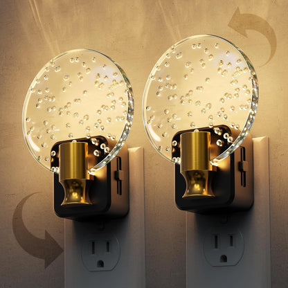 L LOHAS LED Night Lights Plug into wall, Amber Night Light with Adjustable Brightness, Plug in NightLight with Auto Light Sensor, Wall Sconce-Style Design Night Light for Bathroom,Hallway, 2 Pack