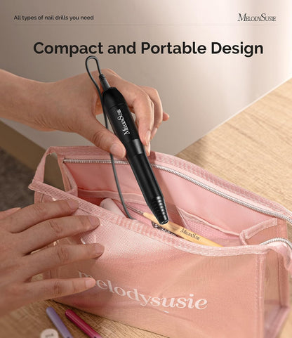 MelodySusie Pen-Shaped Portable USB Nail Drill, PC120I 20000RPM Electric Nail File with Compact Design for All Nail Care, Manicure Polishing, Shaping & Gel Removal at Home for Beginners