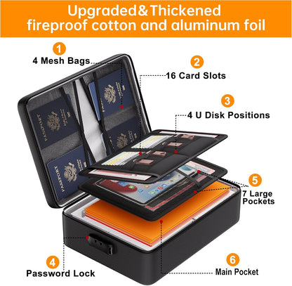 DocSafe 5200°F Fireproof Document Organizer Box with Lock, Heat Insulated