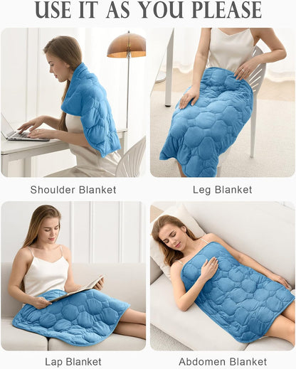 Cottonblue Weighted Lap Blanket 7lbs, Cozy Luxury Crystal Velvet Weighted Blanket for Adults, Small Weighted Blanket for Relaxation, Sleeping, Travel, Grey, 29" x 24"
