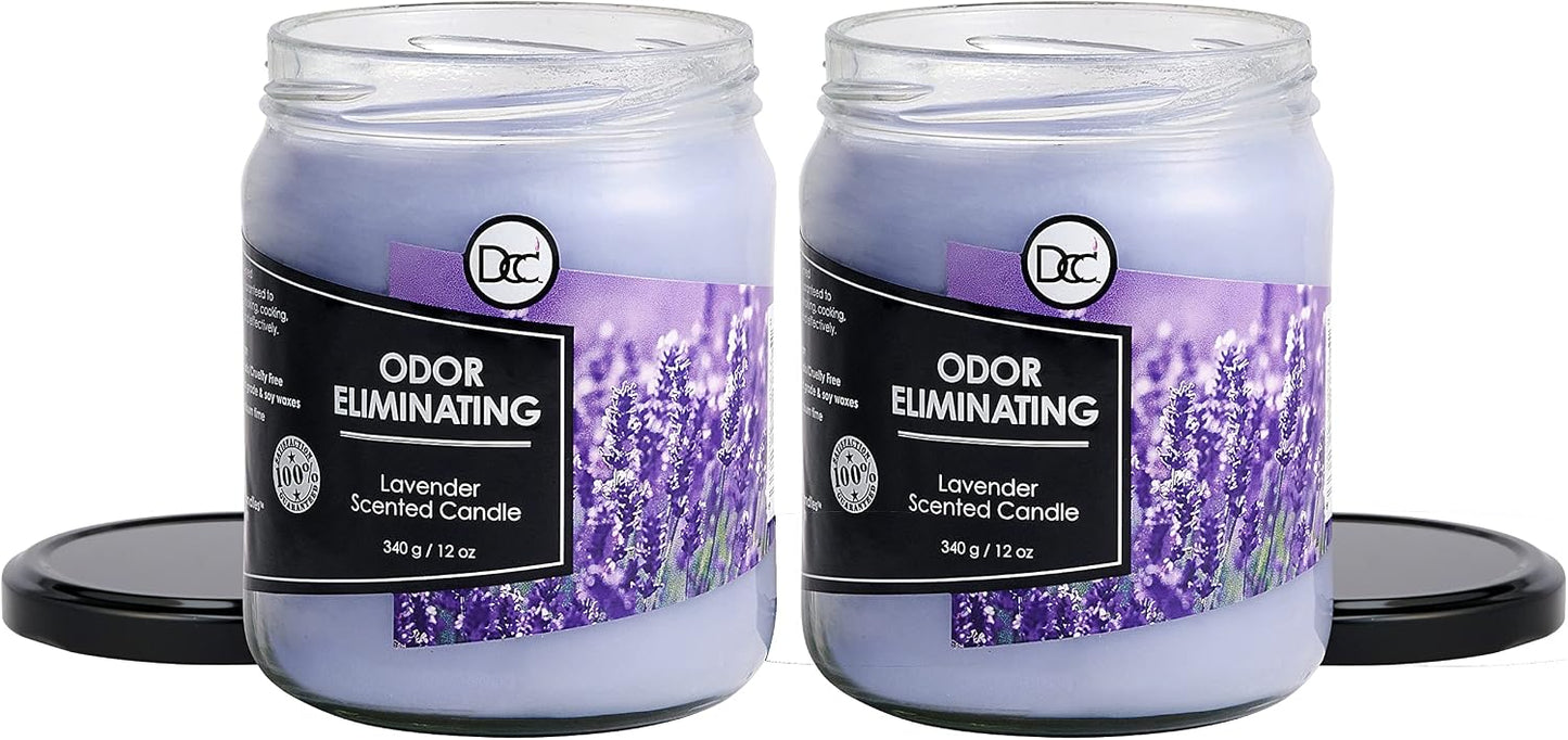 Vanilla Bean Odor Eliminating Highly Fragranced Candle - Eliminates 95% of Pet, Smoke, Food, and Other Smells Quickly - Up to 80 Hour Burn time - 12 Ounce Premium Soy Blend - Colors B