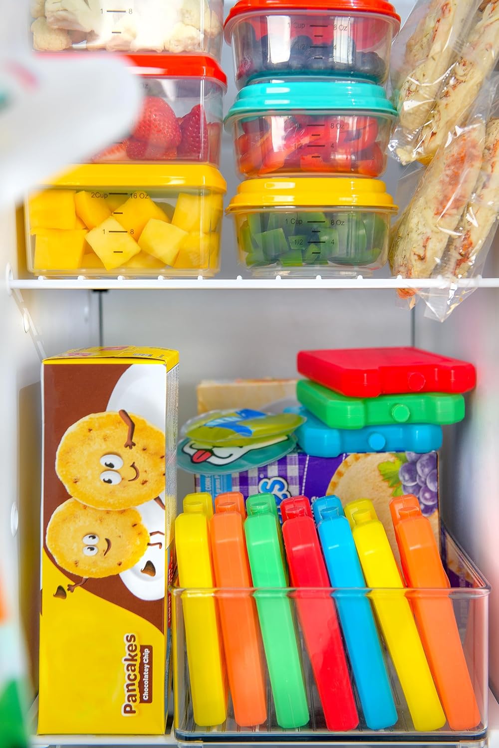 Cool Coolers by Fit + Fresh, 5 Pack Days of the Week Ice Blocks, Compact & Reusable Ice Packs for Lunch Boxes & Coolers, Multi Colored