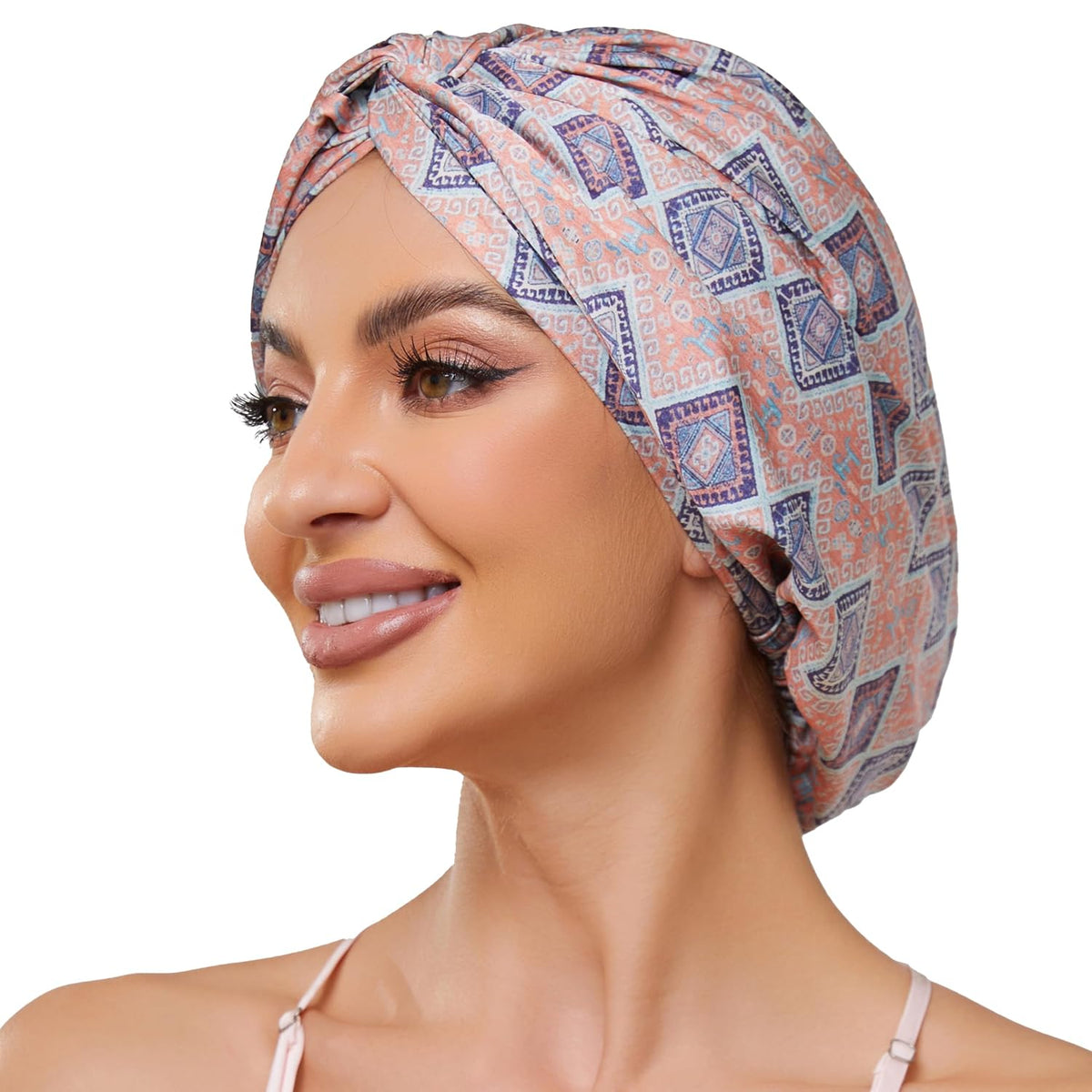 Adjustable Silk Bonnet Satin Curly Hair Wrap for Sleeping Women Anti Frizz