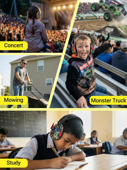 Dr.meter Ear Muffs for Noise Reduction: 27.4SNR Noise Cancelling Headphones for Kids Adults, EM100 Adjustable Hearing Protection Earmuffs for Monster Jam, Autism Sensory, Concerts, Fireworks