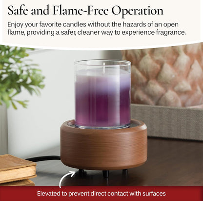 Candle Warmers ETC 2-in-1 Candle and Fragrance Warmer for Warming Scented Candles or Wax Melts and Tarts with to Freshen Room, Primitive Black and Bronze
