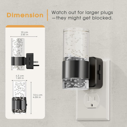 Briignite Night Lights Plug into Wall, Modern LED Night Light Plug in, Dusk to Dawn Sensor,Amber Night Light 0-100LM Adjustable Brightness, Dimmable NightLight for Hallway, Bedroom, Stairway, 2 Pack