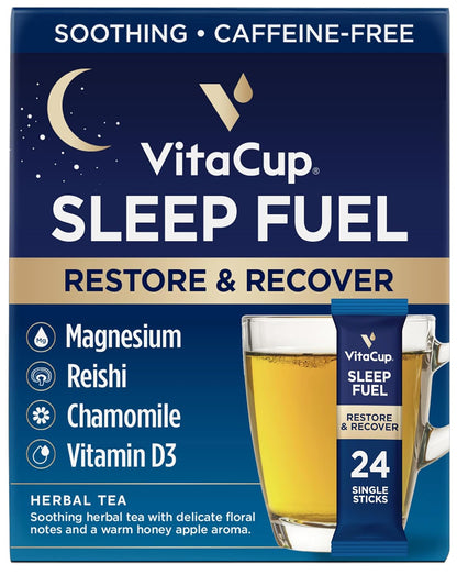VitaCup Sleep Fuel Instant Tea Packets w/Chamomile and Magnesium, 24ct