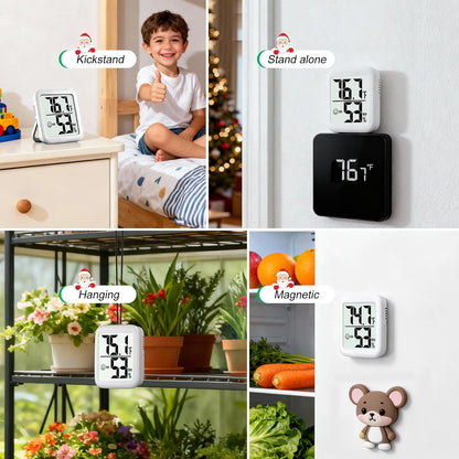 Antonki 2 Pack Room Thermometer for Home, Hygrometer Indoor Humidity Meter Gauge, Digital Temperature and Humidity Monitor Sensor for House, Terrarium, Incubator, Greenhouse - Battery Included