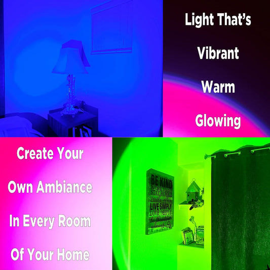 Sunset Lamp with Phone APP Remote-16 Colors LED Projection Light-Ambient Lighting Mood Setting-Golden Hour Light Photography Tiktok-USB Night Lights-Cool Room Decor for Bedroom Game Room-Kids Adults