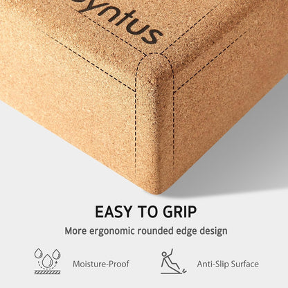 Syntus Yoga Block and Yoga Strap Set, Soft Non-Slip Yoga Blocks 9×6×4 inches, 8FT Metal D-Ring Strap for Yoga, General Fitness, Pilates, Stretching and Toning