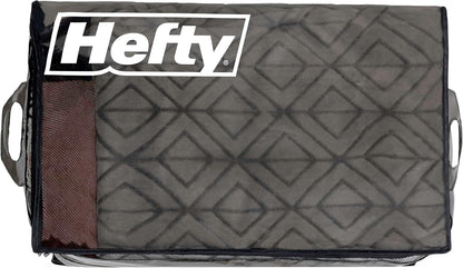 Hefty Storage Bags Extra Large Double Zipper Backpack, Heavy Duty Water Resistant Moving Totes with Shoulder Straps, Foldable Reusable Packing Organizers, (X-Large Black)