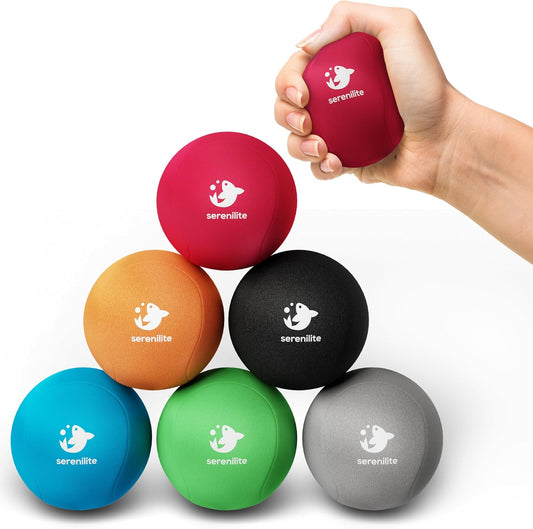 Serenilite Stress Balls for Adults, Squeeze Ball for Hand Therapy, Stress Ball, Hand Exercisers for Therapy & Grip Strengthening, Physical Therapy Balls, Hand Grip Strengthener.