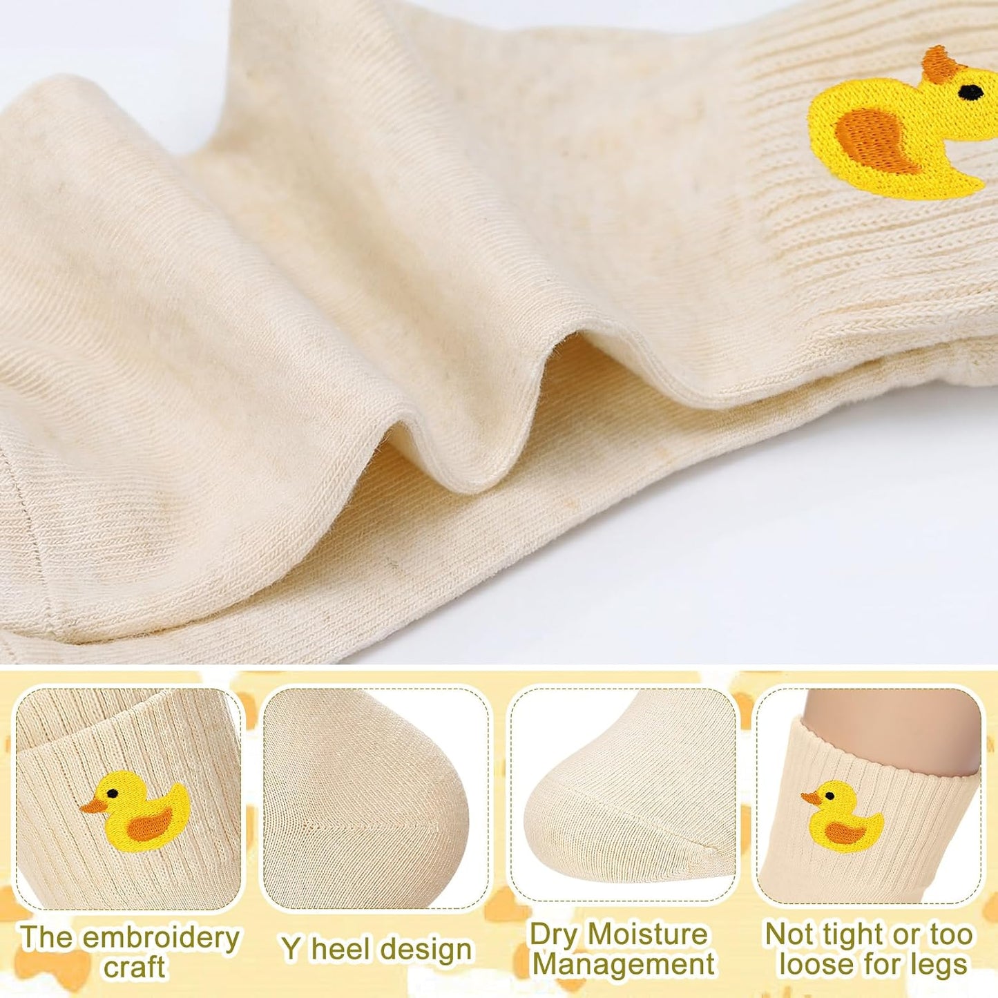 Eurzom 10 Pairs Socks Womens Crew Elastic Ankle Length Cotton Socks Aesthetic Cute Lightweight Low Cut Gifts for Women - Colors A