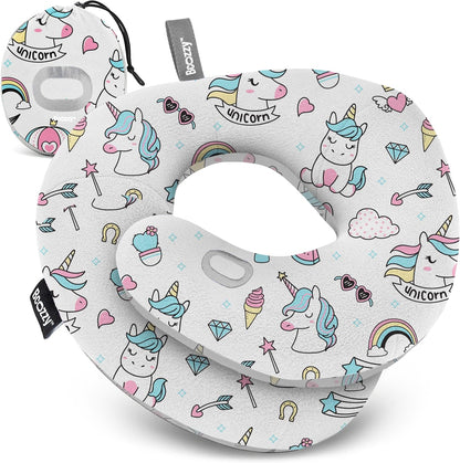 BCOZZY Travel Neck Pillow for Airplane – Patented Double Support for Head, Neck, and Chin. Best for Long Flights, Plane Sleeping, and Car Rides. Adjustable Size. Fully Washable. Carry Bag. Large, Gray