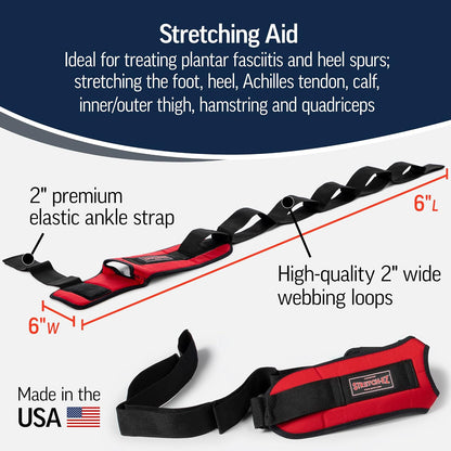 OPTP The Original Stretch-EZ, Top Choice Plantar Fasciitis Stretcher, Hamstring Stretch Strap and Achilles Tendon Stretcher, Stretching Strap for Physical Therapy. Made in the USA