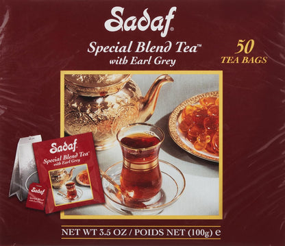 Sadaf Earl Grey Tea Bags | Special Blend Earl Grey Ceylon Black Tea | Product harvested in Sri Lanka | 50 bags (pack of 1)