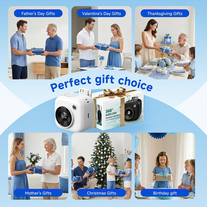 Portable Waist Fan, Rechargeable Wearable Fan w/ LED Display, 3 Speeds, 3000mAh Battery, 10H Runtime, Mini Turbo Airflow, Clip on Belt/Shirt/Hat, for Travel,Outdoor, Concert,Gift for Men Women-1 PACK