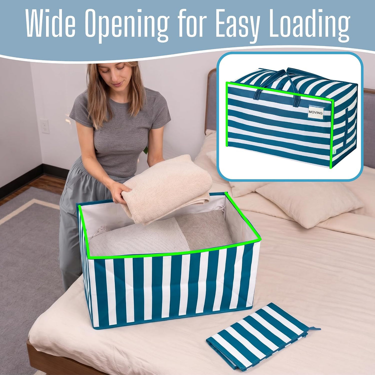 VENO Clear Extra Large Moving Bags & Storage Totes, Heavy Duty Organizer with Reinforced Handles & Strong Zippers for Clothes, College Dorm Essentials, Moving Supplies