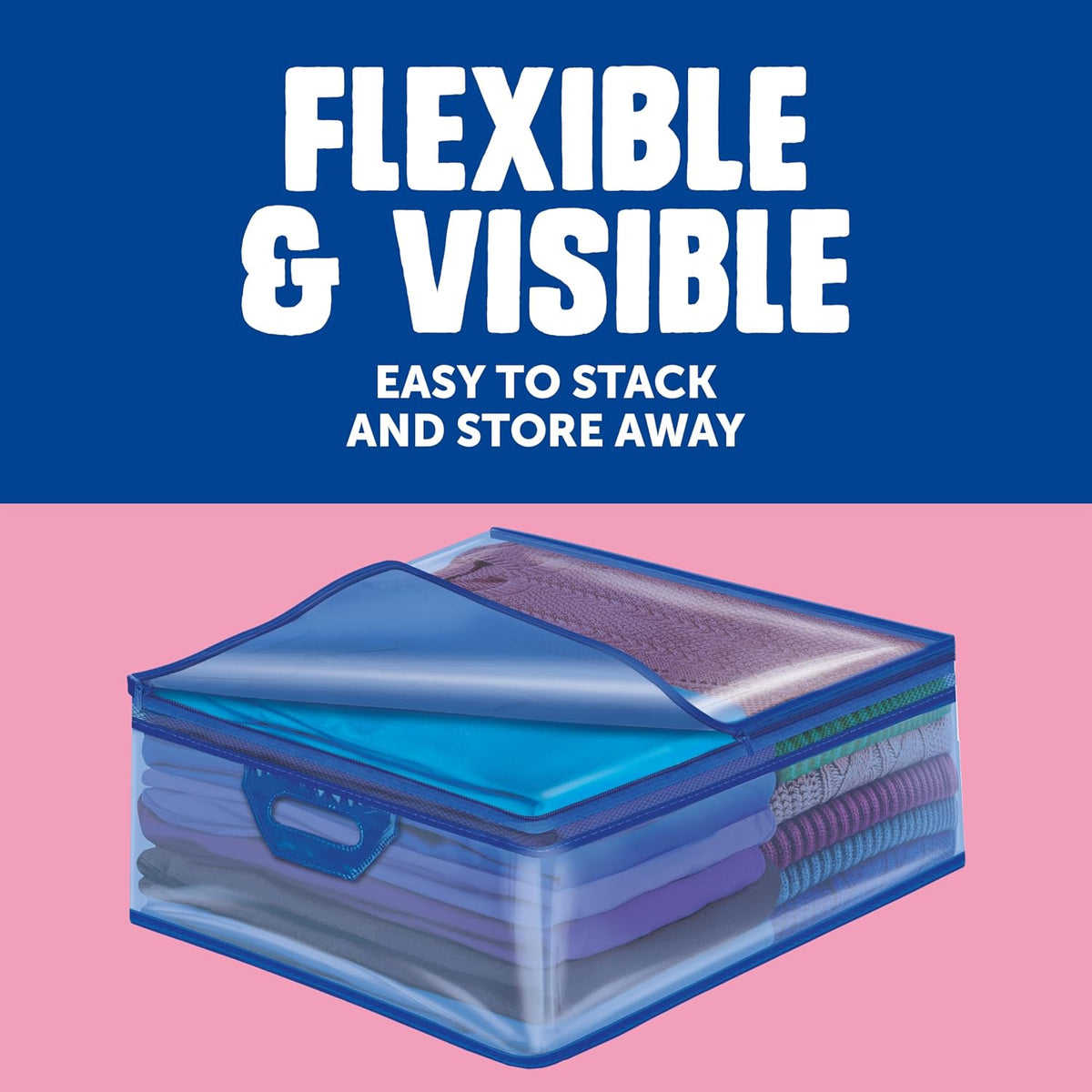 Ziploc Flexible Totes, 22 Gallon X-Large Storage Bags with Zipper, 2 Count