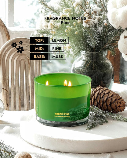 96NORTH Luxury Vanilla Soy Candles | Large 3 Wick Jar Candle | Up to 50 Hours Burning Time | 100% Natural Soy Wax | Relaxing Aromatherapy Aesthetic Candle | Housewarming Gift for Men and Women