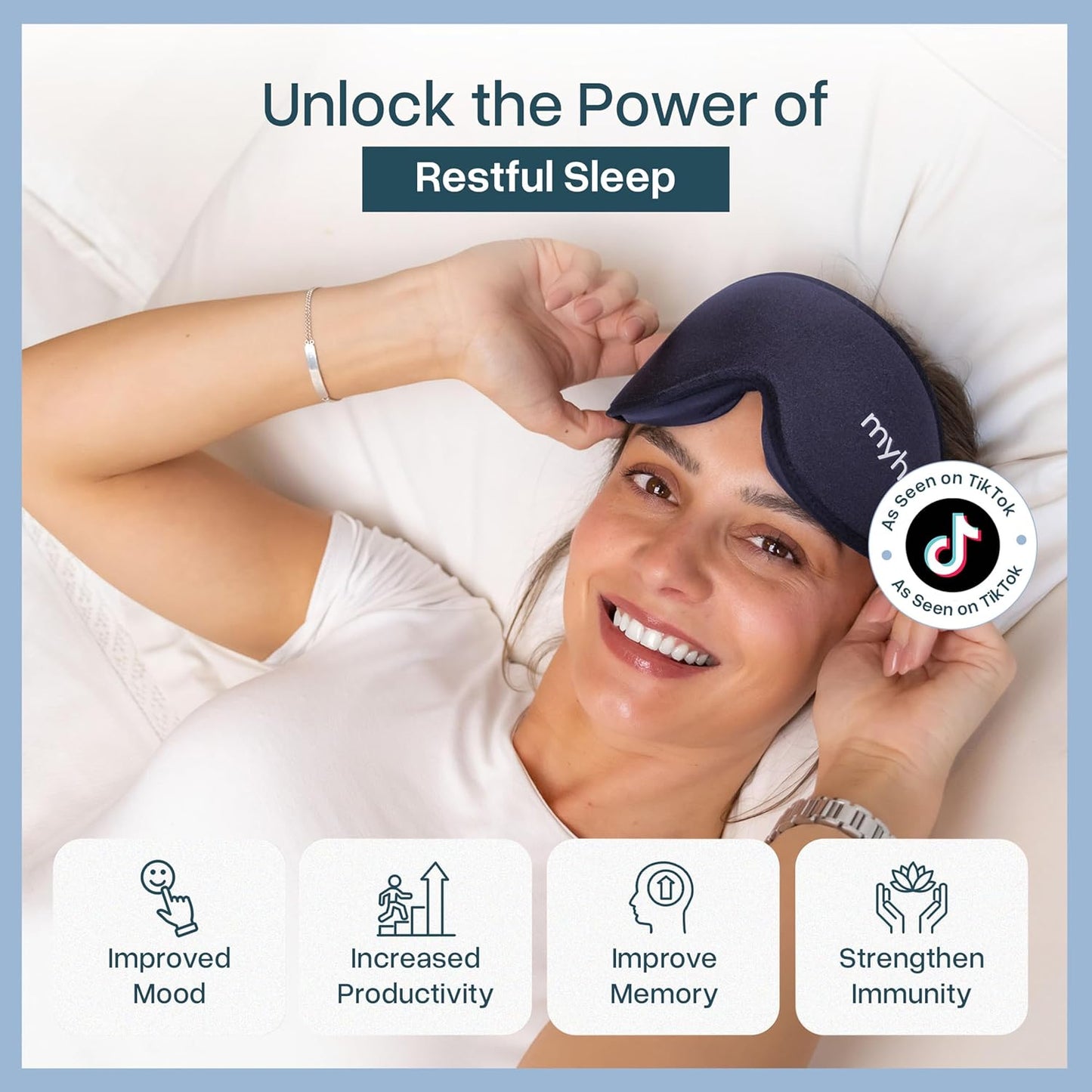 MyHalos® Sleep Mask – 3D Blackout Eye Mask for Women & Men, Side Sleepers, Zero Pressure Memory Foam Eyelash Friendly, Breathable,Award-Winning Sleep Aid for Travel (Black, 1 Count (Pack of 1)