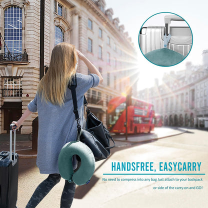 Travel Pillow Memory Foam for Airplanes - Neck Pillow for Traveling, Car, Home, Flight Pillow for Sleeping with Attachable Snap Strap Soft Washable Cover, Provide Head Neck Support Rest, Dark Gray