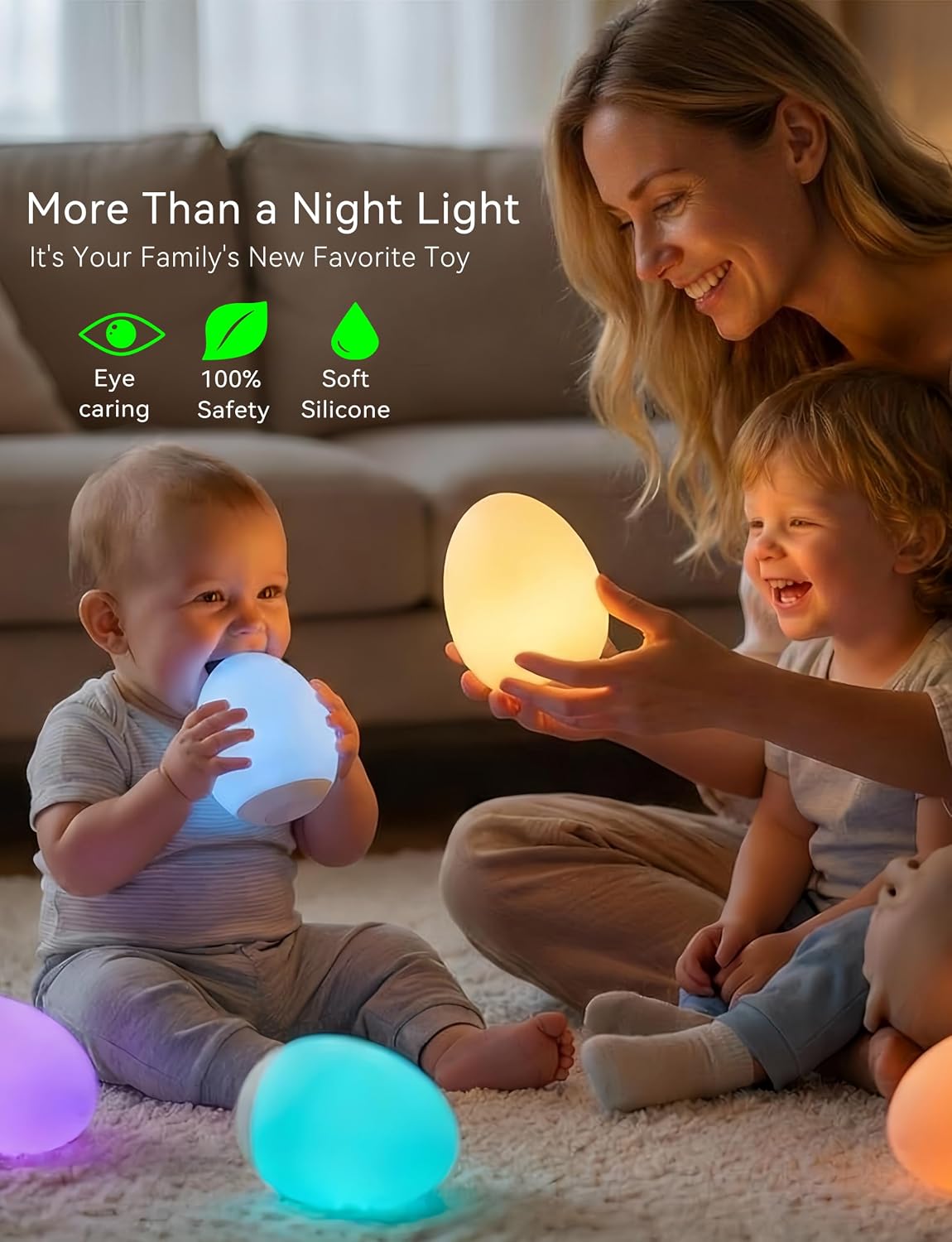 Night Light for Kids,Egg Night Light for Baby Nursery, 3-Level Dimming &30-Min Timer Portable Nursery Night Lamp forBaby Nursery & Kids Bedroom,BPA Free, Eye Caring, Soft