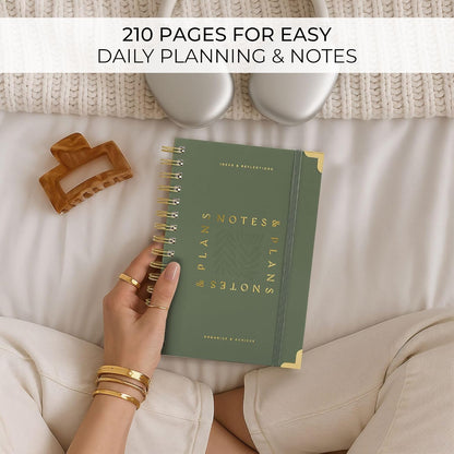 Aesthetic Daily Planner And Notebook With Hourly Schedule - Spiral Notepad