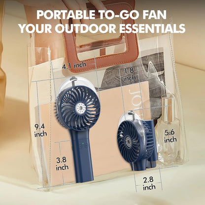 MORECORE Portable Misting Fan, 180° Foldable Handheld Personal Fan