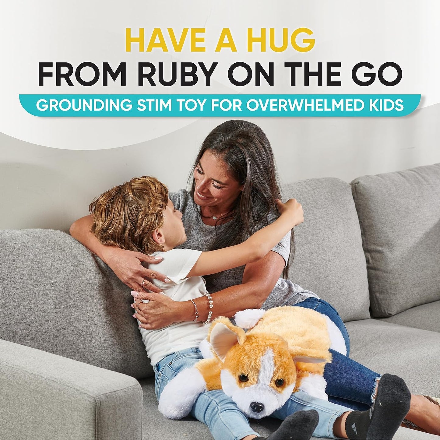 FRIENDLY CUDDLE Weighted Lap Blanket for Kids & Adults – Kids Weighted Blanket – ASD, Sensory Processing Weighted Stuffed Animals Dog Toy – Microwavable Weighted Lap Pad for Kids, 5 Lbs.
