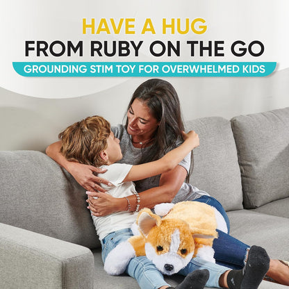 FRIENDLY CUDDLE Weighted Lap Blanket for Kids & Adults – Kids Weighted Blanket – ASD, Sensory Processing Weighted Stuffed Animals Dog Toy – Microwavable Weighted Lap Pad for Kids, 5 Lbs.