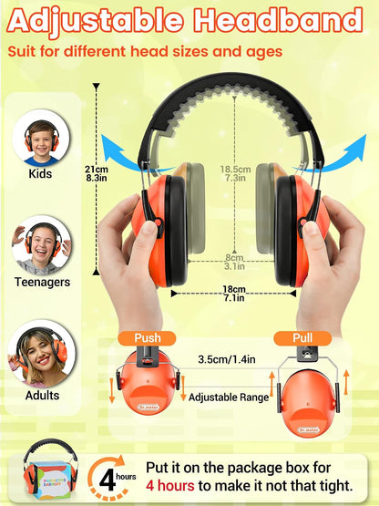 Dr.meter Ear Muffs for Noise Reduction: 27.4SNR Noise Cancelling Headphones for Kids Adults, EM100 Adjustable Hearing Protection Earmuffs for Monster Jam, Autism Sensory, Concerts, Fireworks