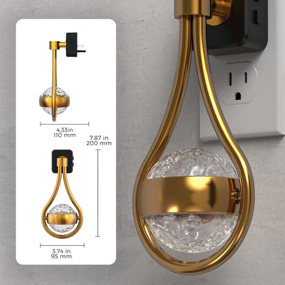 L LOHAS LED Night Lights Plug into wall, Amber Night Light with Adjustable Brightness, Plug in NightLight with Auto Light Sensor, Wall Sconce-Style Design Night Light for Bathroom,Hallway, 2 Pack