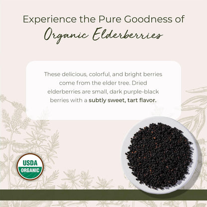 Starwest Botanicals Organic Elderberries for Tea, Non-GMO - Bulk 1 lb Bag