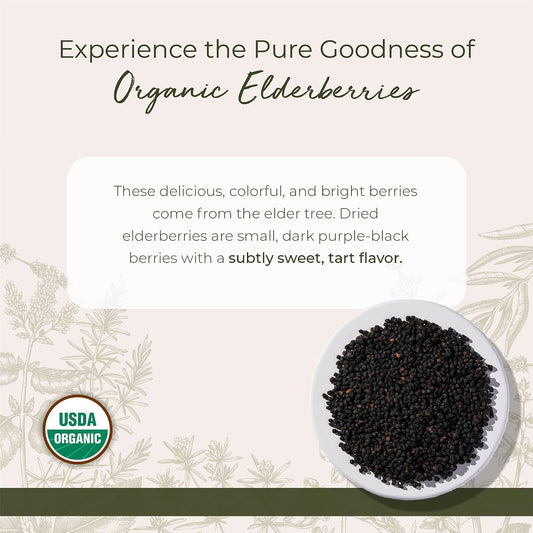 Starwest Botanicals Organic Elderberries for Tea, Non-GMO - Bulk 1 lb Bag