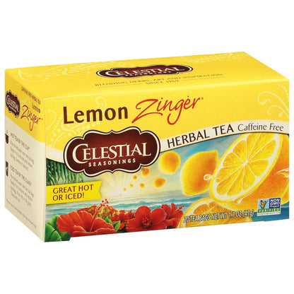 Celestial Seasonings Hibiscus Tea, Red Zinger Herbal Tea, Caffeine Free, 20 Tea Bags