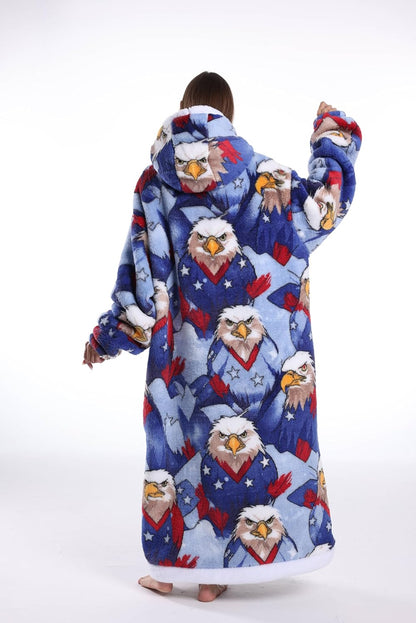 Capecage Blanket Hoodie, Long Hooded Blanket Sweatshirt as Birthday Gifts for Women Men, Long Wearable Blanket for Women Men.