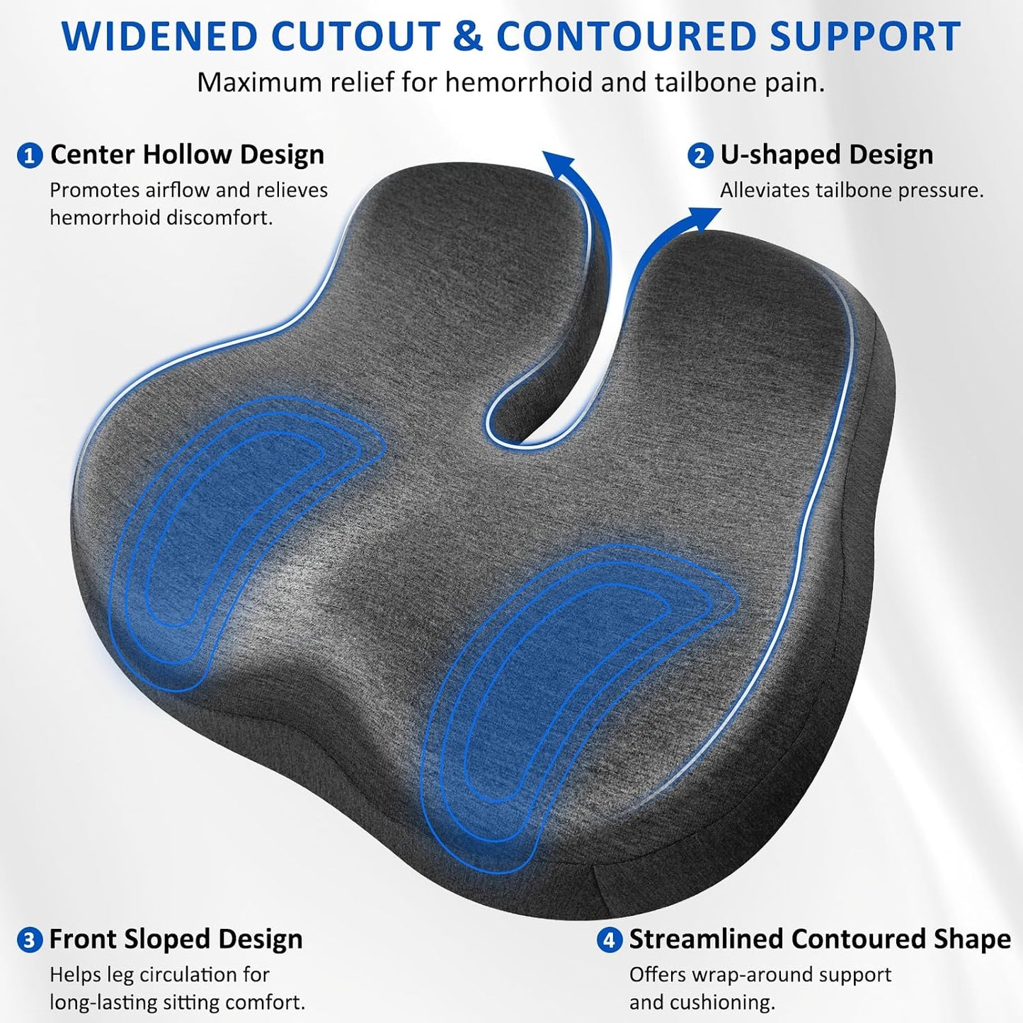 Seat Cushion,Lumbar Support Pillow for Office Chair, Cooling Mesh Office Chair Cushions for Sciatica,Tailbone &Back Pain Relief,Ergonomic Memory Foam Back Support Pillow for Desk,Gaming Car Chair