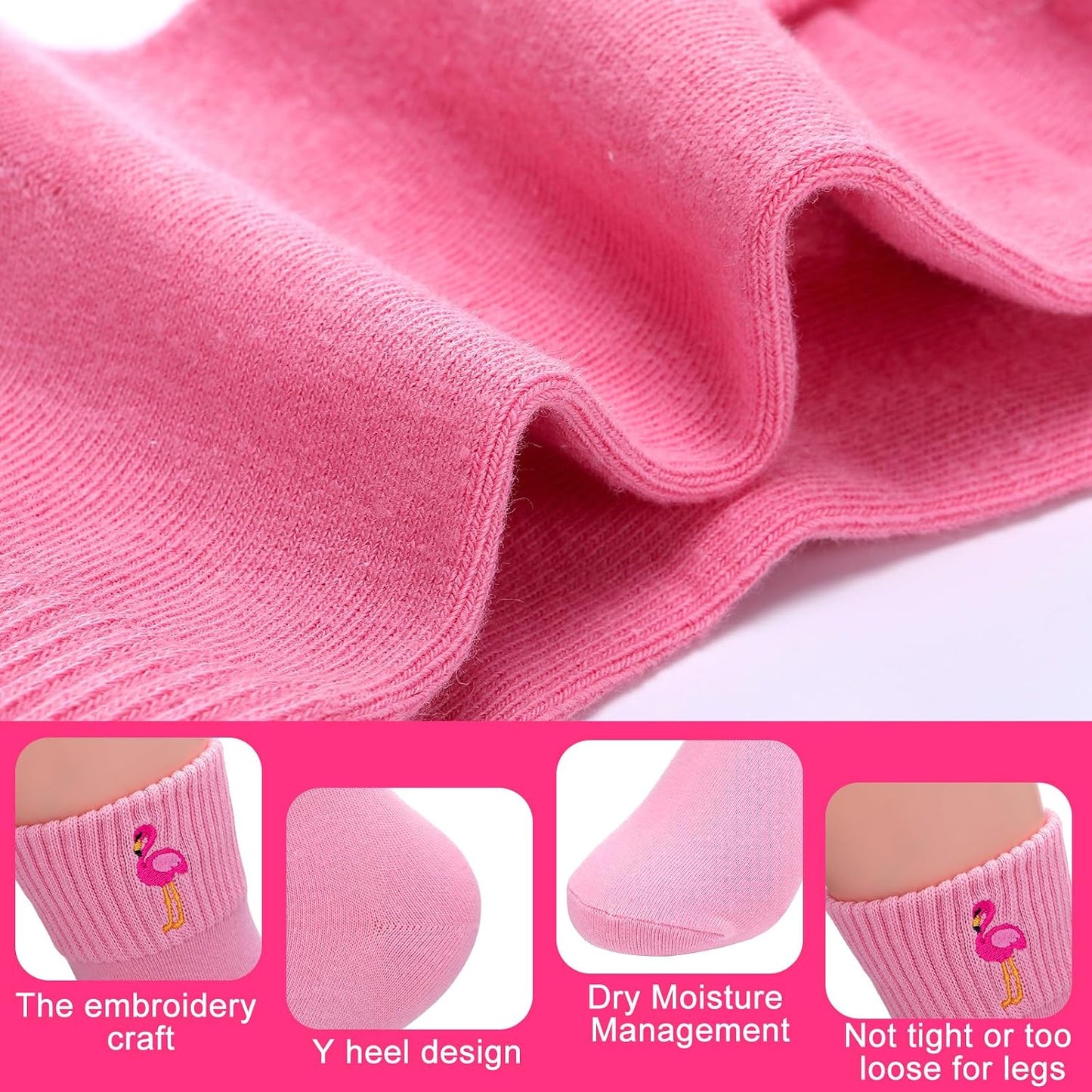 Eurzom 10 Pairs Socks Womens Crew Elastic Ankle Length Cotton Socks Aesthetic Cute Lightweight Low Cut Gifts for Women - Colors B