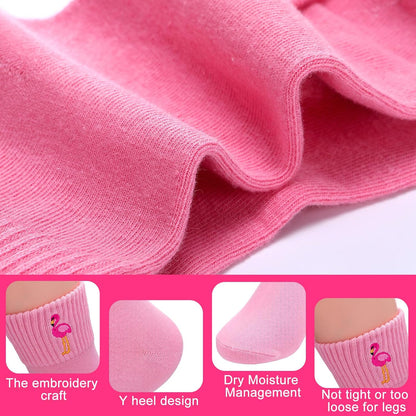 Eurzom 10 Pairs Socks Womens Crew Elastic Ankle Length Cotton Socks Aesthetic Cute Lightweight Low Cut Gifts for Women - Colors B
