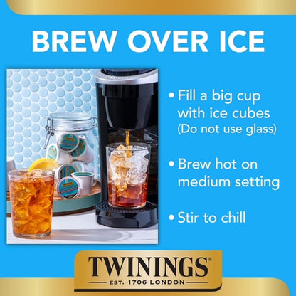 Twinings Iced Tea Unsweetened Black Tea K-Cup Pods for Keurig, Caffeinated, Refreshing, Smooth, Black Tea, 24 Count (Pack of 2)