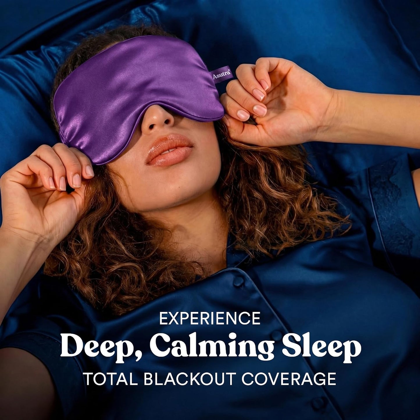 ASUTRA Silk Eye Pillow for Sleep, Black - Filled w/Lavender Buds & Flax Seeds, Weighted Eye Mask, Meditation & Light Blocking Blindfold, Cooling Gel Mask Included