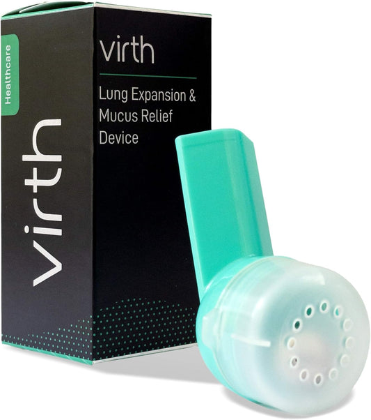 Mucus Relief Device by Virth - Breathing Exercise Device - Clear Lungs - Flutter Valve Lung Exerciser Device - Lung Cleanse & Breathing Treatment - Health & Wellness Device - Enhanced Comfort