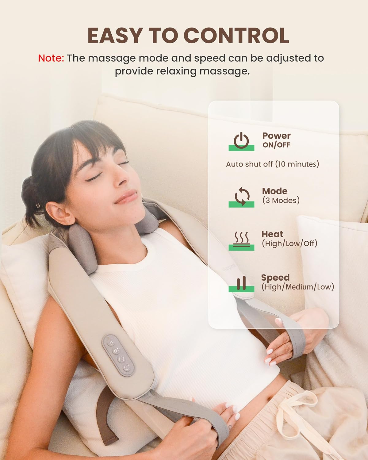 Heycool Cordless Neck Massager with Heat, FSA Eligible HSA 4D Deep Kneading Neck Shoulder Massager for Pain, Shiatsu Back Massager for Shoulder, Gifts for Mom Dad Gifts for Women, Men