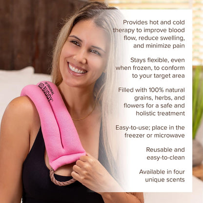 Bed Buddy Aromatherapy Heat Pad and Cooling Neck Wrap - Microwave Heating Pad for Sore Muscles - Cold Wrap Pack for Aches and Pain, Lavender Scent